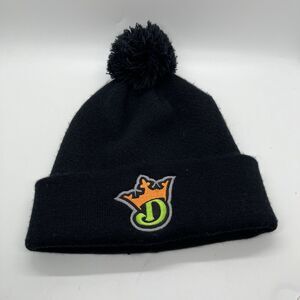Draft Kings Black Pom Knit Beanie Cap Hat Logo One Size